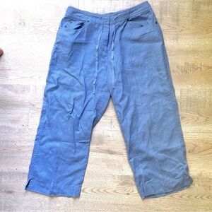 J. Jill 100% Coastal Linen Cropped Wide Leg Pants. Women’s size 8 petite. Blue